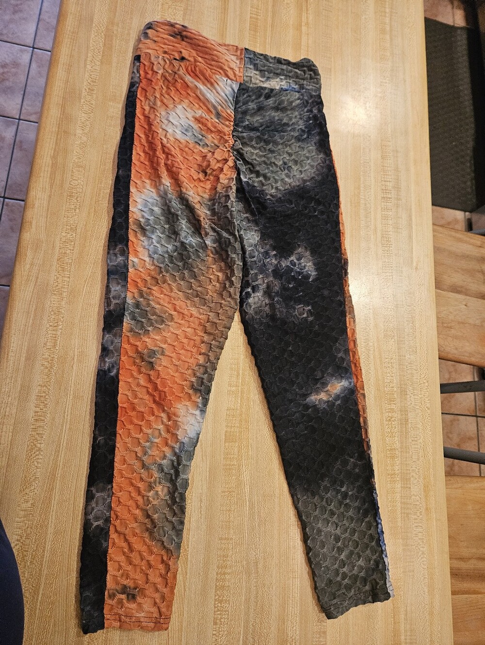 Women's Orange & Black Textured Zip Hoodie Jogger Set - Picture 6 of 7